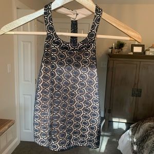 black & tan lace top